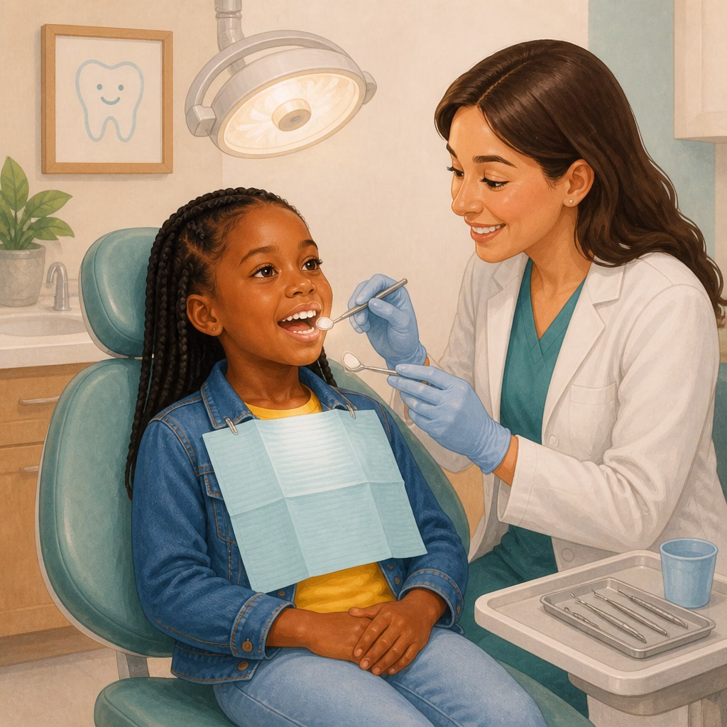 Checking teeth